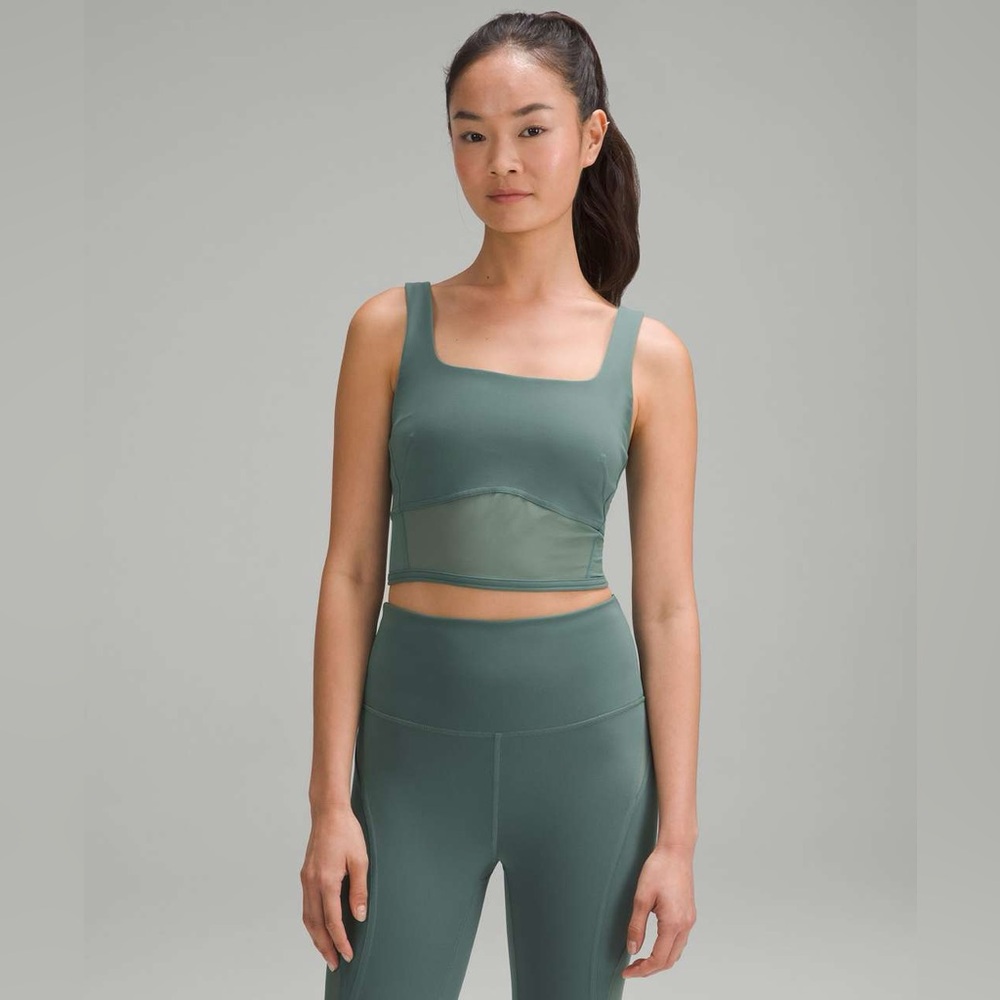 Lululemon Wunder Train Mesh Panel Tank Top Medium Forest Green